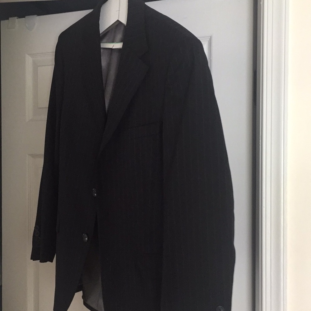 Full black pinstripe suit